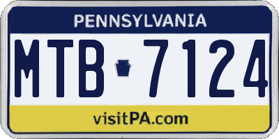 PA license plate MTB7124