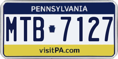 PA license plate MTB7127