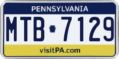 PA license plate MTB7129