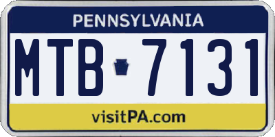 PA license plate MTB7131