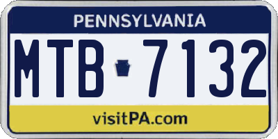 PA license plate MTB7132