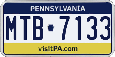 PA license plate MTB7133