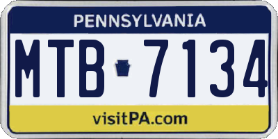 PA license plate MTB7134