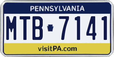 PA license plate MTB7141