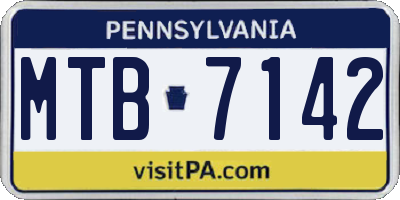 PA license plate MTB7142