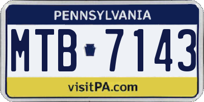 PA license plate MTB7143