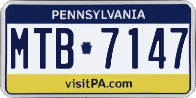 PA license plate MTB7147