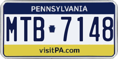 PA license plate MTB7148
