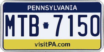 PA license plate MTB7150