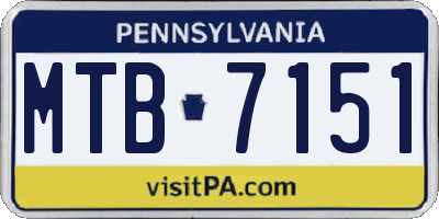 PA license plate MTB7151