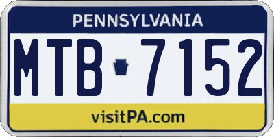 PA license plate MTB7152