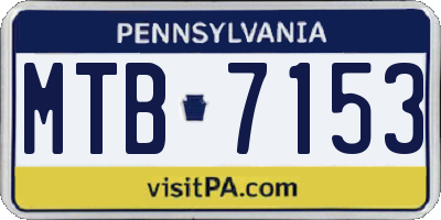 PA license plate MTB7153