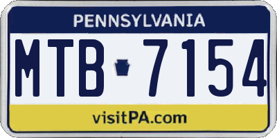 PA license plate MTB7154