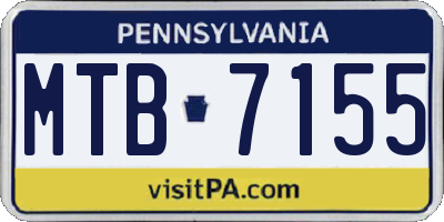 PA license plate MTB7155