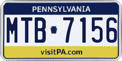 PA license plate MTB7156
