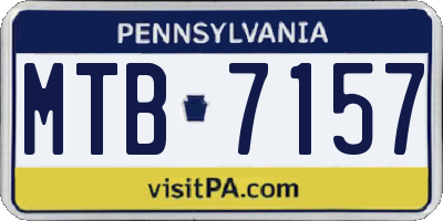 PA license plate MTB7157