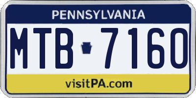 PA license plate MTB7160