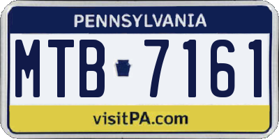 PA license plate MTB7161
