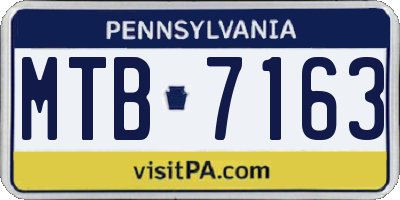 PA license plate MTB7163