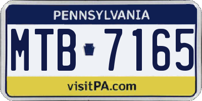 PA license plate MTB7165