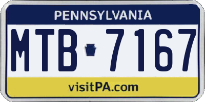 PA license plate MTB7167