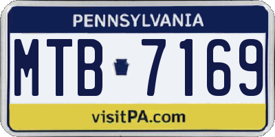 PA license plate MTB7169