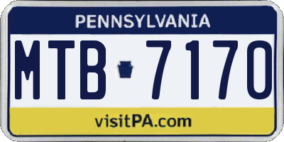 PA license plate MTB7170