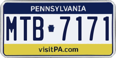 PA license plate MTB7171