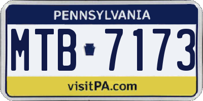 PA license plate MTB7173