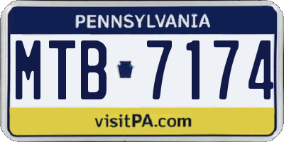 PA license plate MTB7174