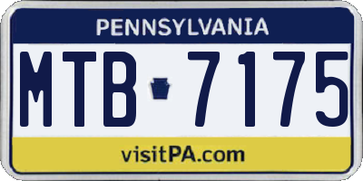 PA license plate MTB7175