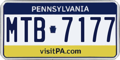 PA license plate MTB7177