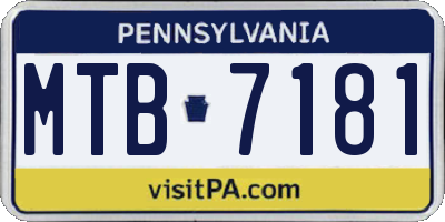 PA license plate MTB7181