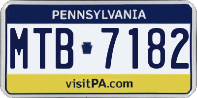PA license plate MTB7182