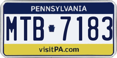 PA license plate MTB7183