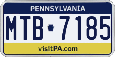 PA license plate MTB7185