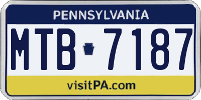 PA license plate MTB7187