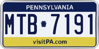 PA license plate MTB7191