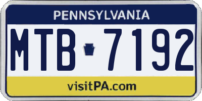PA license plate MTB7192