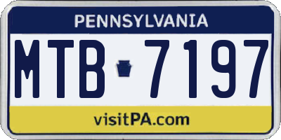 PA license plate MTB7197
