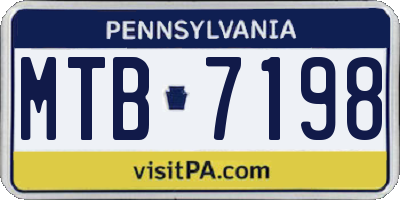 PA license plate MTB7198