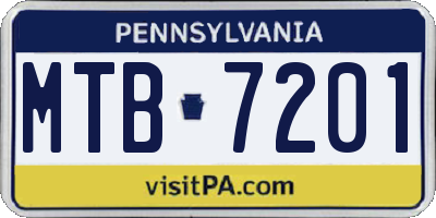 PA license plate MTB7201