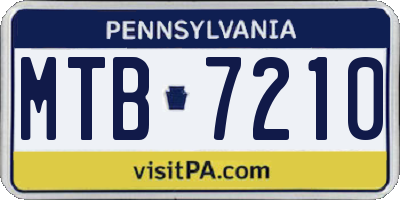 PA license plate MTB7210