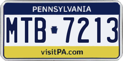 PA license plate MTB7213