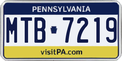 PA license plate MTB7219
