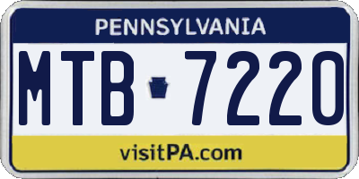 PA license plate MTB7220