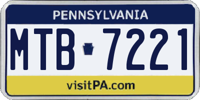 PA license plate MTB7221