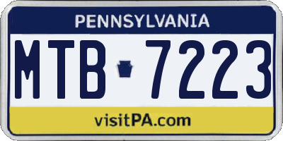 PA license plate MTB7223