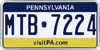PA license plate MTB7224