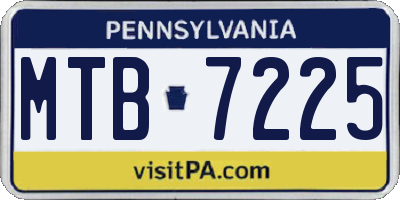 PA license plate MTB7225